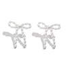 Jewelry Imitation Pearl Bow Tassel Earrings Electroplated
