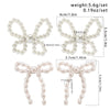 Jewelry Imitation Pearl Bow Tassel Earrings Electroplated