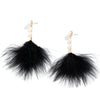 Jewelry Imitation Pearl Feather Tassel Handmade Geometric Earrings For Women