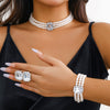 Jewelry Imitation Pearl Geometric Ball Chain Choker Neck Chain