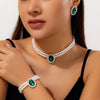 Jewelry Imitation Pearl Geometric Ball Chain Choker Neck Chain