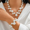 Jewelry Imitation Pearl Geometric Ball Chain Electroplated Women Choker