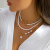 Jewelry Imitation Pearl Geometric Ball Chain Electroplated Women's Necklace