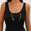 Jewelry Imitation Pearl Geometric Ball Chain Long Chain Necklace Electroplated For Women