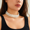 Jewelry Imitation Pearl Geometric Handmade Chocker Clavicle Chain Women