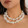 Jewelry Imitation Pearl Geometric Handmade Chocker Clavicle Chain Women