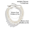 Jewelry Imitation Pearl Geometric Handmade Chocker Clavicle Chain Women