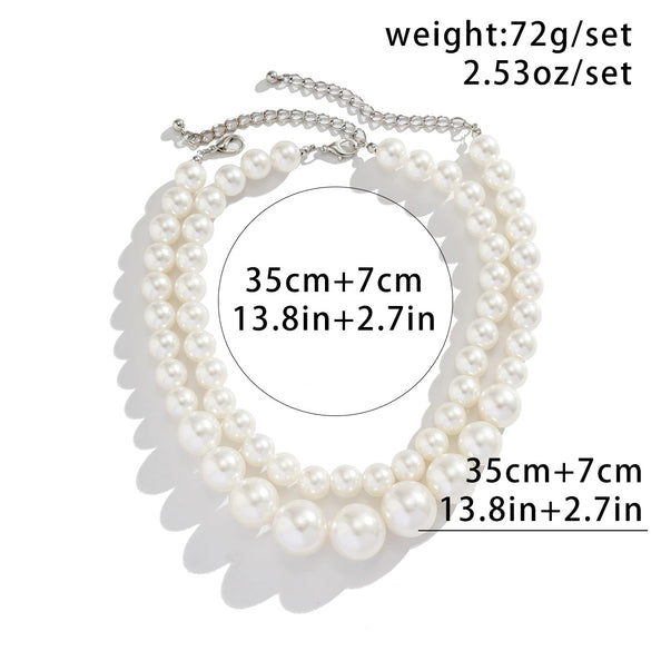 Jewelry Imitation Pearl Geometric Handmade Chocker Clavicle Chain Women
