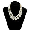 Jewelry Imitation Pearl Geometric Handmade Choker Clavicle Chain Multi Layer Beaded Necklace For Women