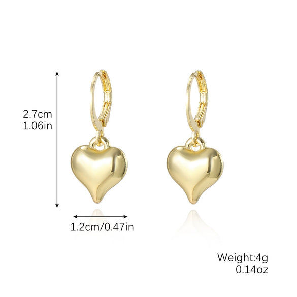 Jewelry Imitation Pearl Geometric Insects Peach Heart Electroplated Pendant Ear Buckle For Women
