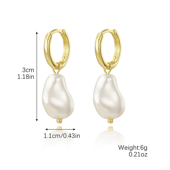 Jewelry Imitation Pearl Geometric Insects Peach Heart Electroplated Pendant Ear Buckle For Women
