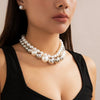 Jewelry Imitation Pearl Geometric Punk Ball Chain Electroplated Short Necklace Choker