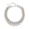 Jewelry Imitation Pearl Geometric Punk Ball Chain Electroplated Short Necklace Choker