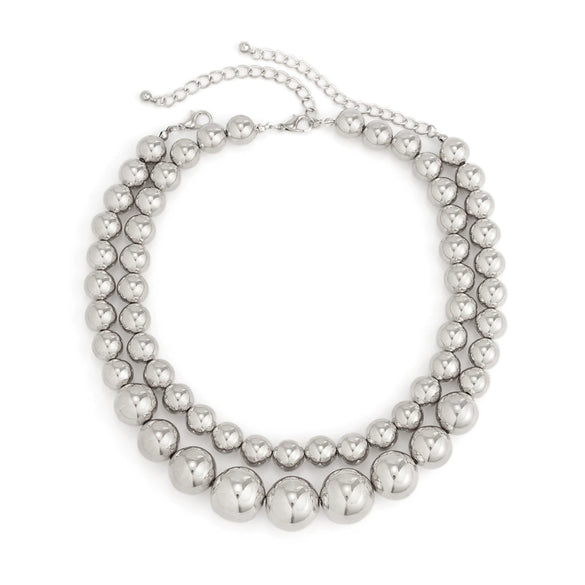 Jewelry Imitation Pearl Geometric Punk Ball Chain Electroplated Short Necklace Choker
