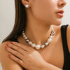 Jewelry Imitation Pearl Geometric Punk Ball Chain Electroplated Short Necklace Choker