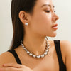 Jewelry Imitation Pearl Geometric Punk Ball Chain Electroplated Short Necklace Choker