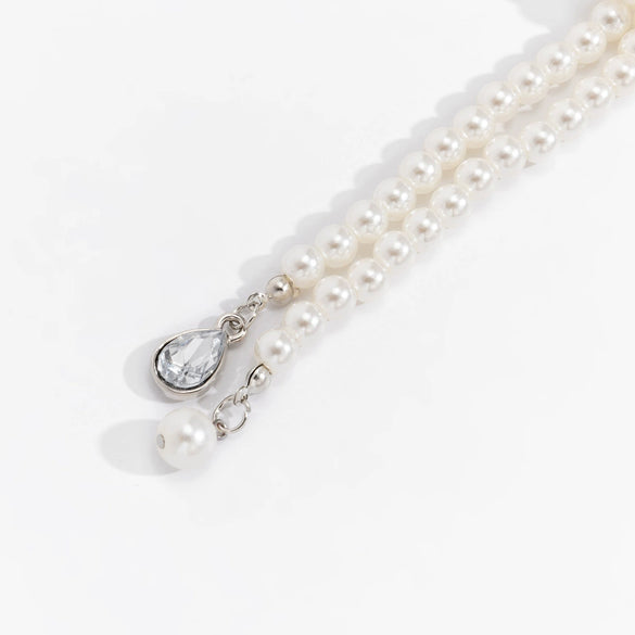 Jewelry Imitation Pearl Glass Alloy Geometric Tassel Necklace Electroplating