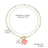 Jewelry Imitation Pearl Heart Pattern Electroplating Valentine's Day Earrings And Necklace