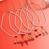 Jewelry Imitation Pearl Heart Pattern Electroplating Valentine's Day Earrings And Necklace