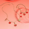 Jewelry Imitation Pearl Heart Pattern Electroplating Valentine's Day Earrings And Necklace