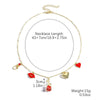 Jewelry Imitation Pearl Heart Pattern Electroplating Valentine's Day Earrings And Necklace