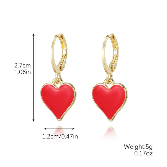 Jewelry Imitation Pearl Heart Pattern Electroplating Valentine's Day Earrings And Necklace