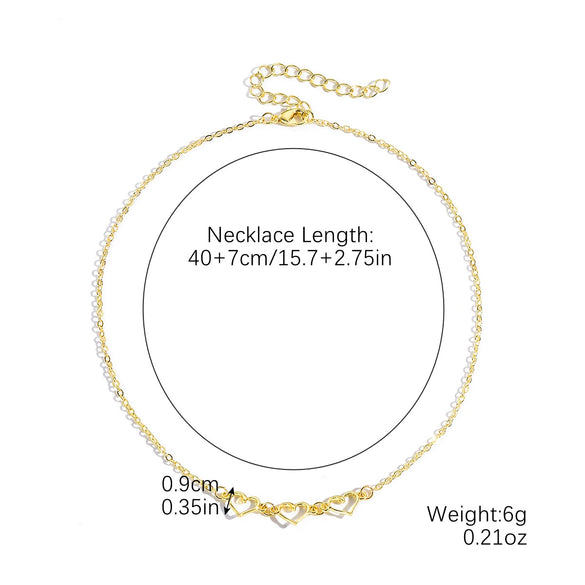 Jewelry Imitation Pearl Heart Pattern Electroplating Valentine's Day Earrings And Necklace
