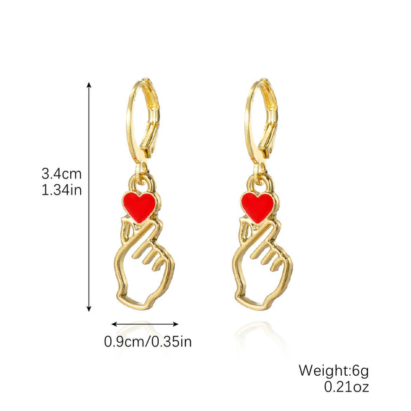 Jewelry Imitation Pearl Heart Pattern Electroplating Valentine's Day Earrings And Necklace