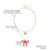 Jewelry Imitation Pearl Heart Pattern Electroplating Valentine's Day Earrings And Necklace