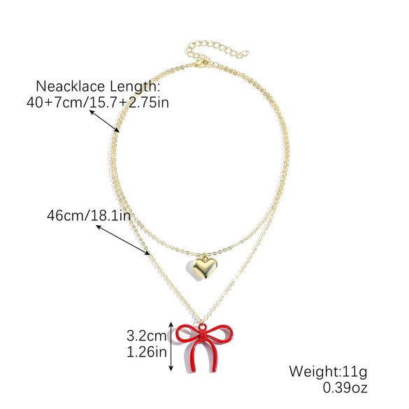 Jewelry Imitation Pearl Heart Pattern Electroplating Valentine's Day Earrings And Necklace