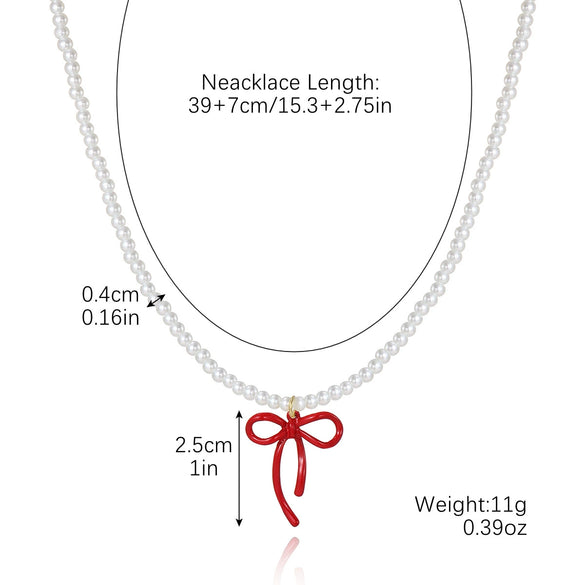 Jewelry Imitation Pearl Heart Pattern Electroplating Valentine's Day Earrings And Necklace