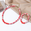 Jewelry Imitation Pearl Heart Pattern Electroplating Valentine's Day Earrings And Necklace