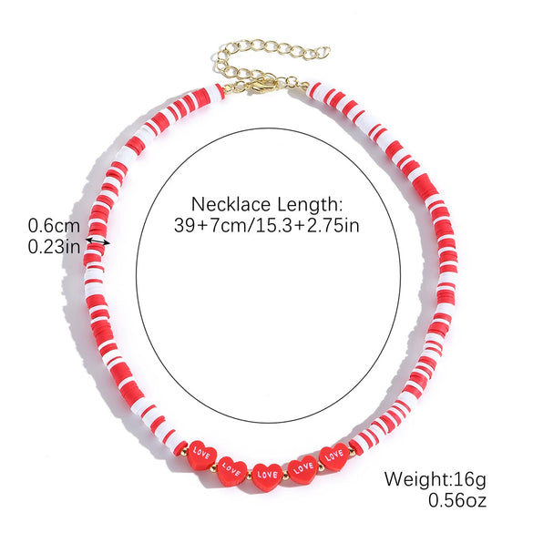Jewelry Imitation Pearl Heart Pattern Electroplating Valentine's Day Earrings And Necklace