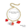 Jewelry Imitation Pearl Heart Pattern Electroplating Valentine's Day Earrings And Necklace