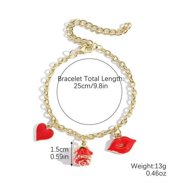 Jewelry Imitation Pearl Heart Pattern Electroplating Valentine's Day Earrings And Necklace