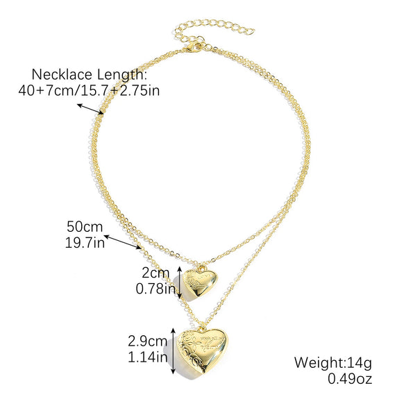 Jewelry Imitation Pearl Heart Pattern Electroplating Valentine's Day Earrings And Necklace