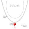 Jewelry Imitation Pearl Heart Pattern Electroplating Valentine's Day Earrings And Necklace