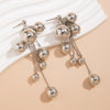 Jewelry Imitation Pearl Metal Beaded Tassel Earrings Geometric Style Electroplated For Women