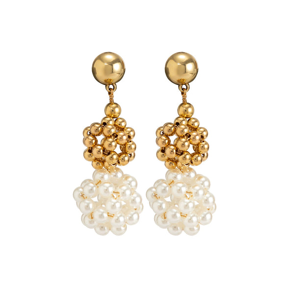 Jewelry Imitation Pearl Metal Geometric Handmade Women's Earrings