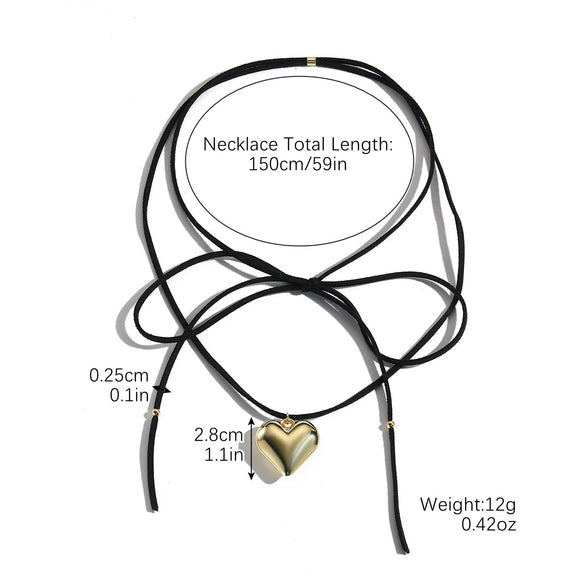Jewelry Imitation Pearl Organic Glass Heart Bow Style Clavicle Chain Women's Necklace
