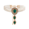 Jewelry Imitation Pearl Rhinestone Dropshaped Beaded Choker Necklace Electroplating Women's Retro Light Luxury Style
