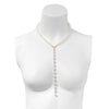 Jewelry Imitation Pearl Round Bead Collarbone Necklace Fashion Retro Long Tassel Electroplating Geometric Style