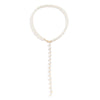 Jewelry Imitation Pearl Round Bead Collarbone Necklace Fashion Retro Long Tassel Electroplating Geometric Style