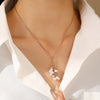 Jewelry Imitation Pearl Tassel Snake Bone Chain Stainless Steel Electroplating Baroque Palace Retro Geometric Style