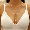 Jewelry Imitation Pearl Ushaped Pendant Necklace Alloy Electroplating Women's