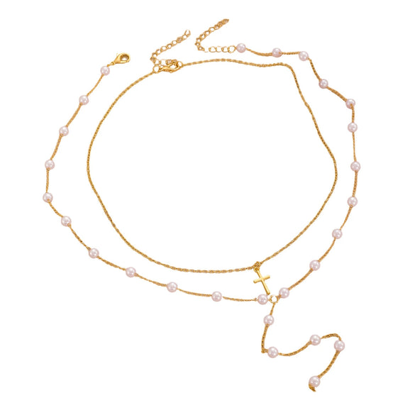 Jewelry Imitation Pearl Ushaped Pendant Necklace Alloy Electroplating Women's
