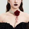 Jewelry Imitation Pearls Cloth Strips Imitation Crystal Flower Pattern Electroplating Cool Style Clavicle Chain