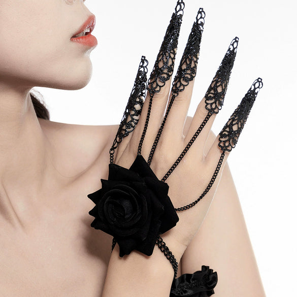 Jewelry Imitation Pearls Cloth Strips Imitation Crystal Flower Pattern Electroplating Cool Style Clavicle Chain