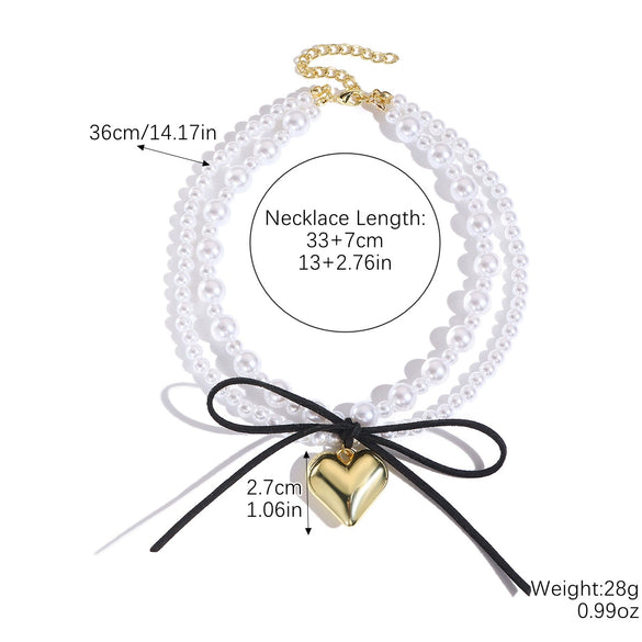 Jewelry Imitation Pearls Geometric Electroplating Necklace For Women