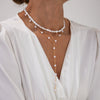 Jewelry Imitation Pearls Geometric Handmade Multilayer Clavicle Chain Yshaped Tassel Necklace Set For Women